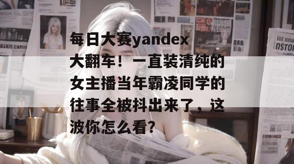 每日大赛yandex大翻车！一直装清纯的女主播当年霸凌同学的往事全被抖出来了，这波你怎么看？